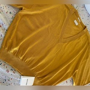 MOTHER DENIM top “V-Neck Boxy Crop” in yellow